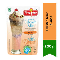 Fivestar Kesar Falooda Instant Mix (Saffron Dessert Drink) | 200g - Sweet Creamy Mix with Sabja Seeds & Vermicelli, Rich Festive Treats | South Africa | India Bazaar