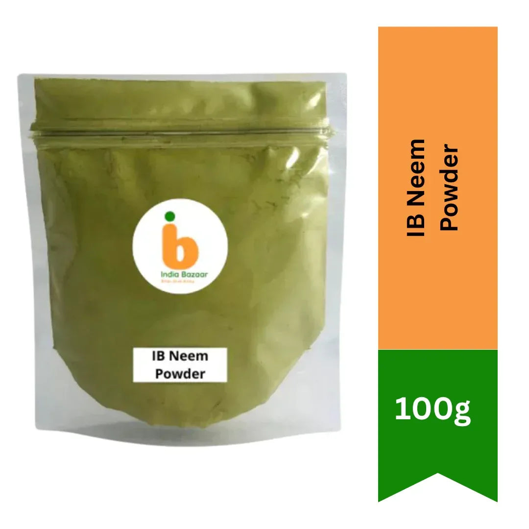 IB Neem Powder (Margosa Herb Leaf Dust) | 100g - 100% Natural Ayurvedic Detoxifier for Clear Glowing Skin Masks & Scalp Anti-Dandruff Therapy | South Africa | India Bazaar