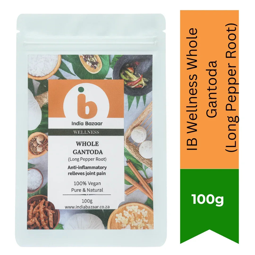 IB Wellness Whole Gantoda Long Pepper Root Pods (Ganthoda / Pipramul) | Standard Pack - Ayurvedic Digestive & Joint Pain Relief Herb for Making Winter Teas & Healing Herbal Powders | South Africa | India Bazaar