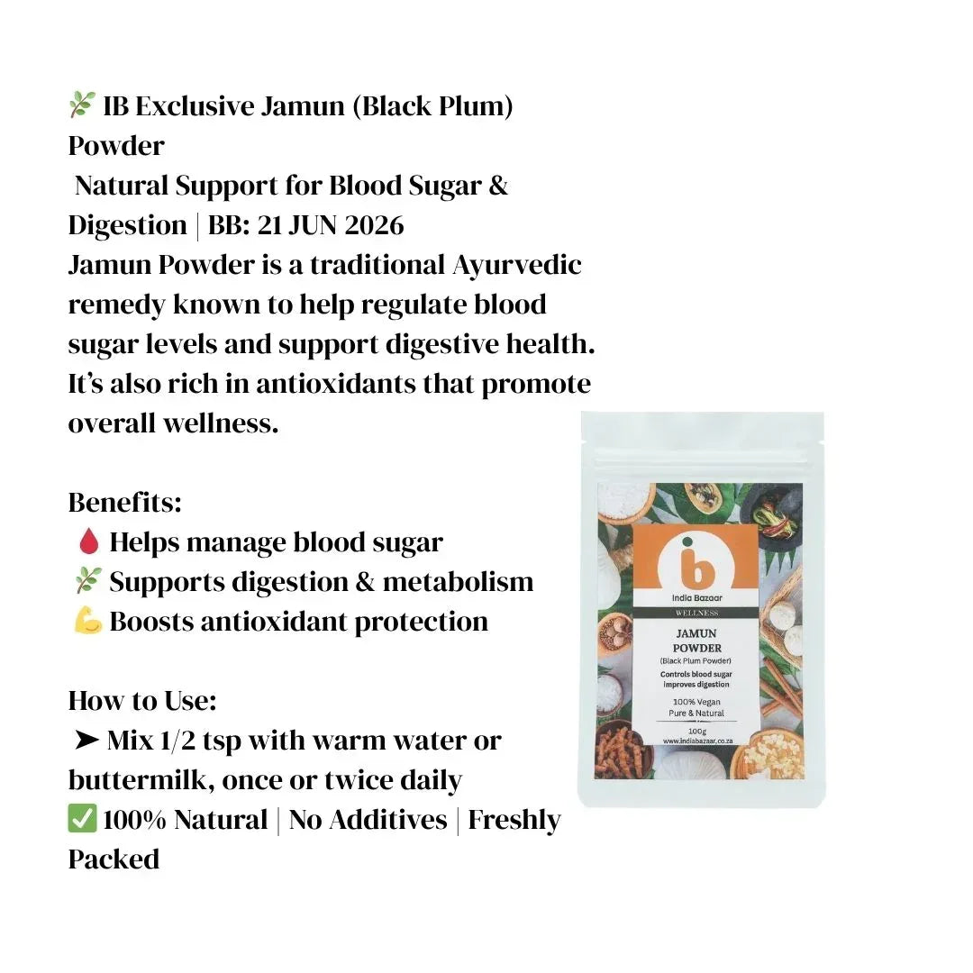 IB Wellness Jamun (Black Plum) Powder – Natural Diabetic Support & Antioxidant-Rich Superfood