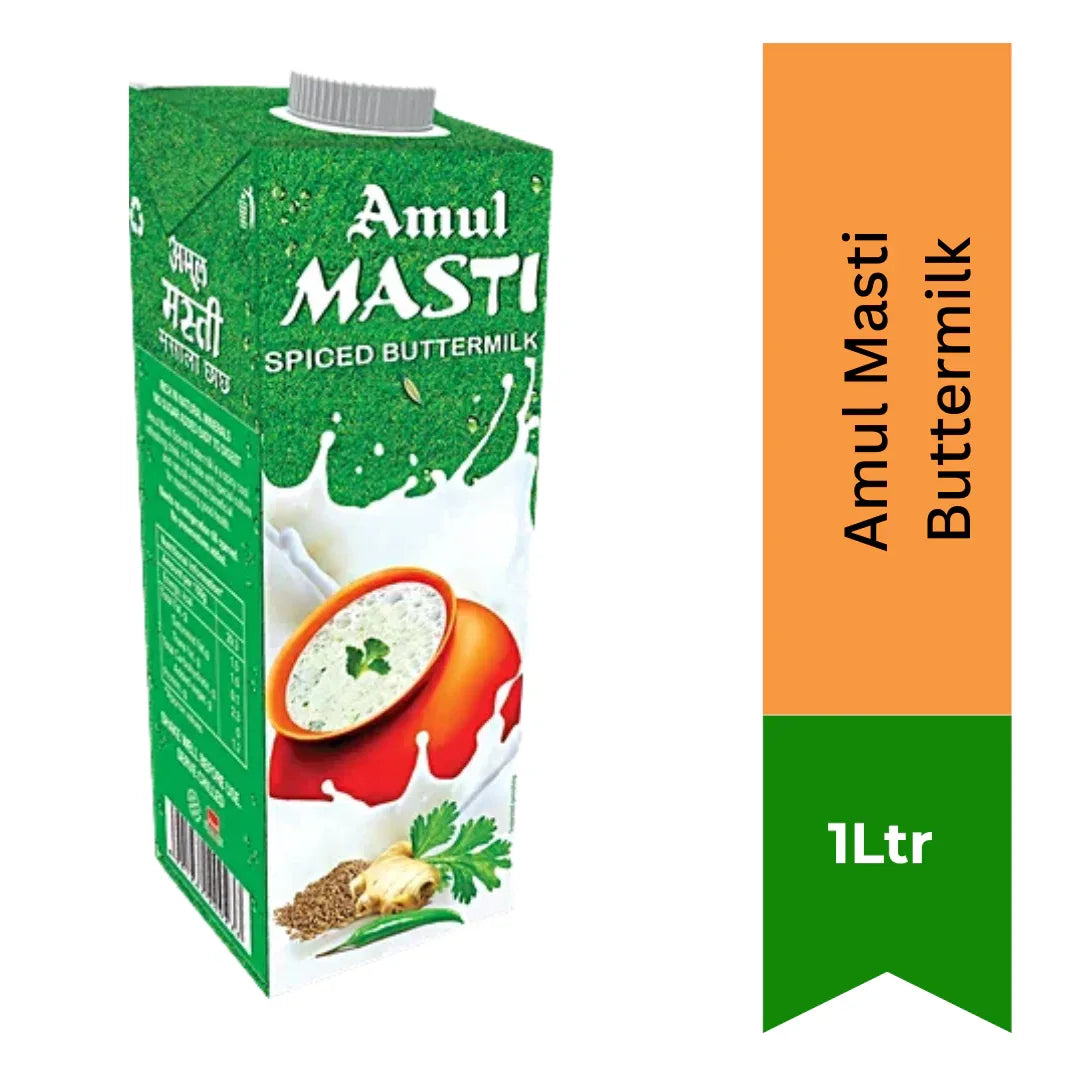 Amul Masti Buttermilk Spiced Yogurt Drink (Chhas / Chaas) | 1l - Tangy Low Fat Digestive Beverage with Cumin & Mint, Ideal for Post-Meal Refreshment & Diet | South Africa | India Bazaar