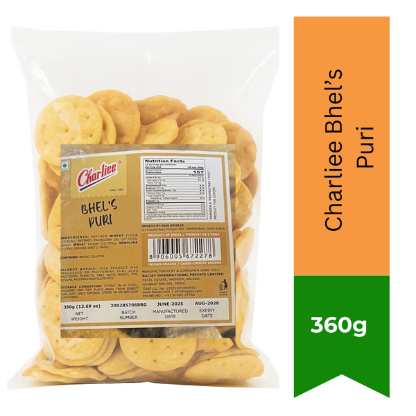 Charliee Bhel's Puri - Indian Snack | Ready to Eat|BB:AUG.2026