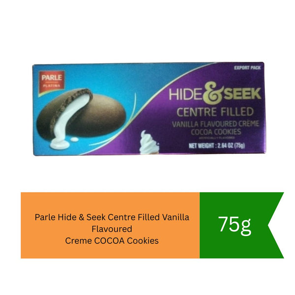 Parle Hide & Seek Centre Filled Vanilla Flavoured Creme COCOA Cookies 75g|BB:05.DEC.2026