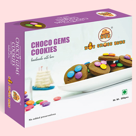 Hot Cross Buns Choco Gems Cookies 200gm