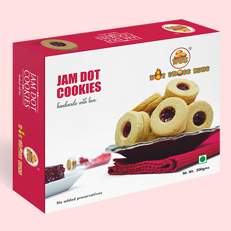 Hot Cross Buns Jam Dot Cookies 200gm
