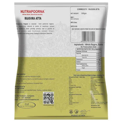 Nutrapoorna Rajgira Flour 500GM |BB:OCT.2025