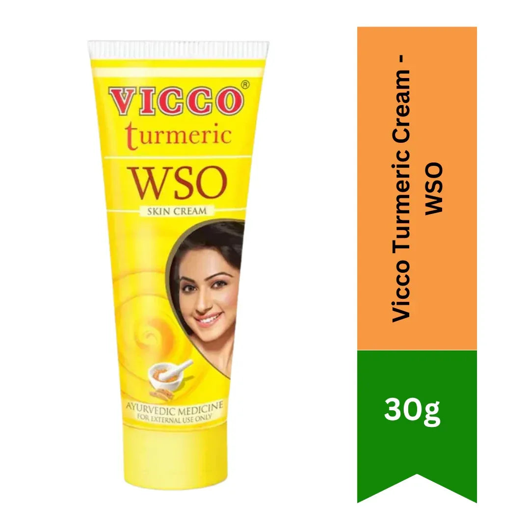 Vicco Turmeric Cream WSO With Sandalwood Oil (Haldi Chandan Cream) | 30g - Premium Ayurvedic Antiseptic Face Cream for Spot Reduction & Fair Complexion | South Africa | India Bazaar