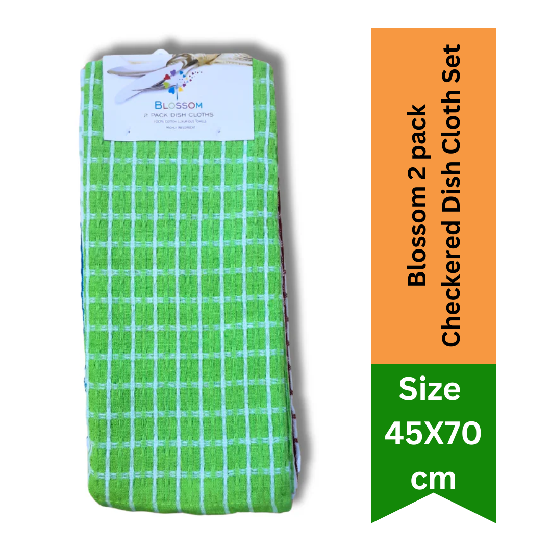 Blossom 2 pack Checkered Dish Cloth Set (45x70cm) REF#10