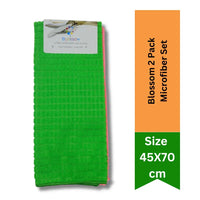 Blossom Microfiber Towel Set REF#27 | 2 Pack (45x70cm) - Large Super Absorbent Quick-Dry Polishing Cloths for Glass & Surfaces | South Africa | India Bazaar