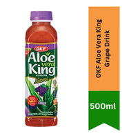 OKF Aloe Vera King Grape Drink | 500ml - Sweet Refreshing Fruit Juice Beverage with Real Aloe Vera Pulp Gel, Premium Hydration | South Africa | India Bazaar