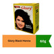 Glory Black Henna Powder (Herbal Mehendi Color) | 60g - Fast 100% Grey Coverage Jet-Black Dye, Restores Youthful Glossy Shine & Scalp Strength | South Africa | India Bazaar
