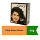 Glory Brown Henna Powder (Herbal Mehendi Color) | 60g - Traditional Dark Chestnut Tinting Base for Soft, Smooth & Chemical-Free Beard & Hair Dyeing | South Africa | India Bazaar