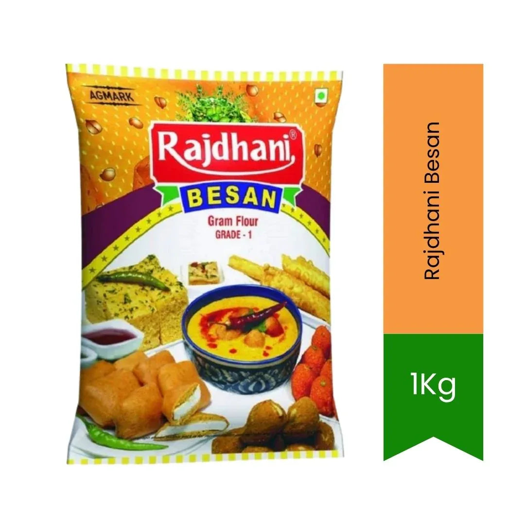Rajdhani Besan (Gram Flour) | 1kg - Premium Pure Chana Dal Flour for Sweets, Snacks, Pakoras & Batter | Delivers Authentic Taste & Superior Texture | South Africa | India Bazaar