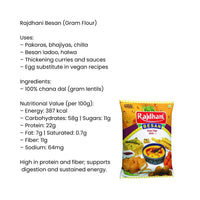 Rajdhani Besan (Gram Flour) | 1kg - Premium Pure Chana Dal Flour for Sweets, Snacks, Pakoras & Batter | Delivers Authentic Taste & Superior Texture | South Africa | India Bazaar