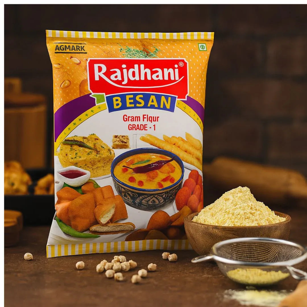 Rajdhani Besan (Gram Flour) | 1kg - Premium Pure Chana Dal Flour for Sweets, Snacks, Pakoras & Batter | Delivers Authentic Taste & Superior Texture | South Africa | India Bazaar