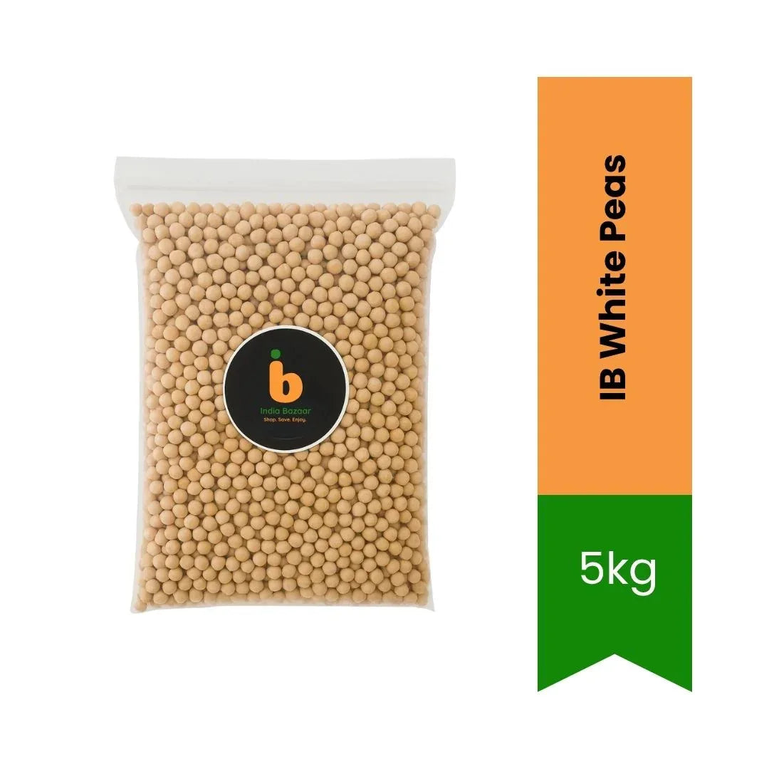 IB White Peas 5kg (Matar / Whole Peas) | Bulk Saver, High Protein & Great Value | Perfect for Soups, Curries & Meals | South Africa | India Bazaar