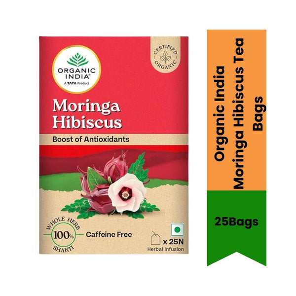 Organic India Moringa Hibiscus Tea Bags|BB:10.MAY.2027