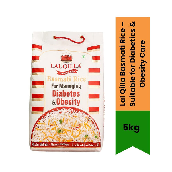 Lal Qilla Basmati Rice – Suitable for Diabetics & Obesity Care (Low GI, 5kg)