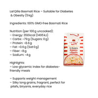 Lal Qilla Low GI Basmati Rice 5kg, Low GI Rice, Premium Basmati Rice, Healthy Rice, Long Grain Rice, India Bazaar South Africa.