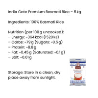 India Gate Premium Basmati Rice | 5kg | Long Grain, Fluffy & Aromatic | South Africa
