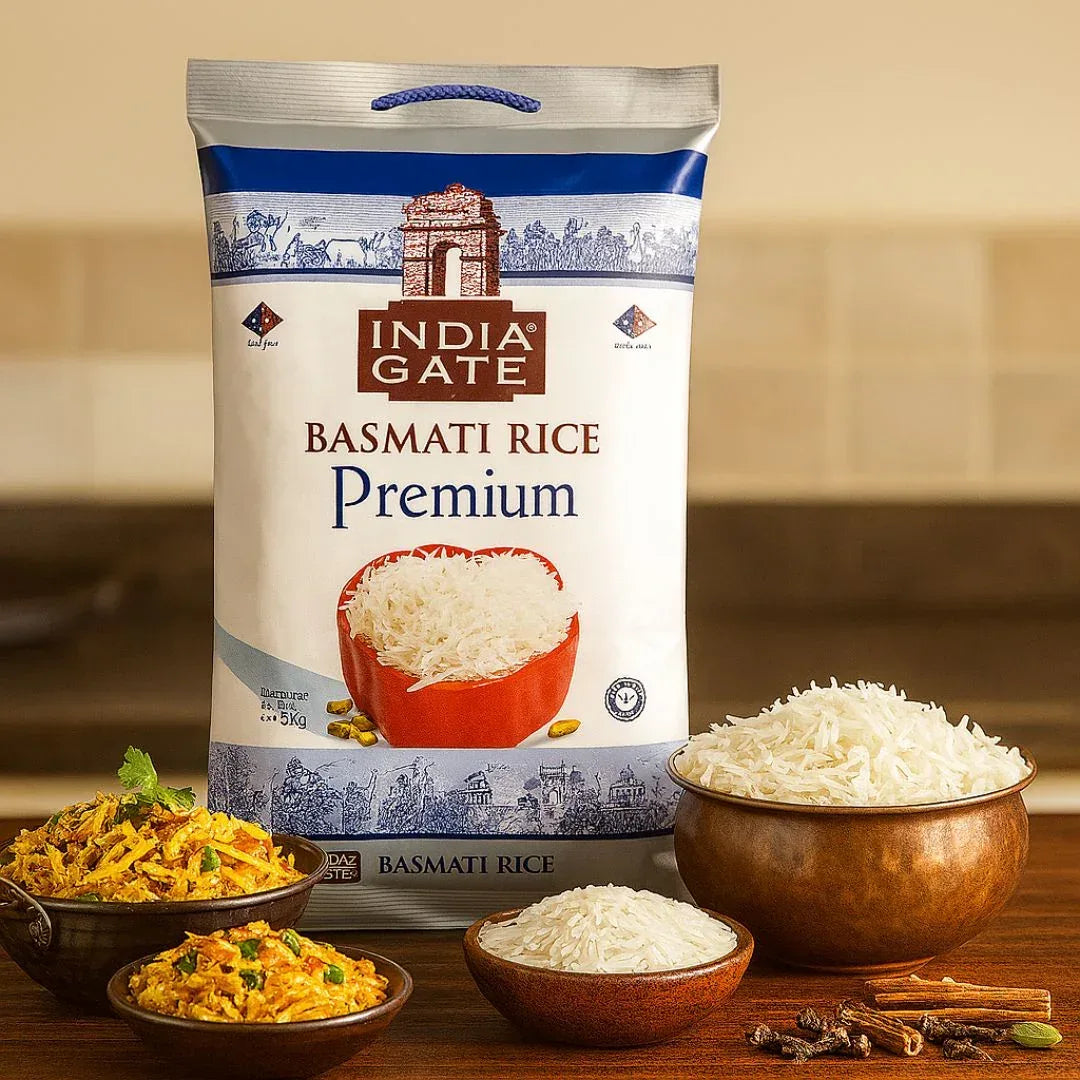 India Gate Premium Basmati Rice | 5kg | Long Grain, Fluffy & Aromatic | South Africa