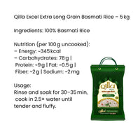 Qilla Excel Extra Long Basmati Rice | Premium, Fluffy & Aromatic | Perfect for Biryani | South Africa