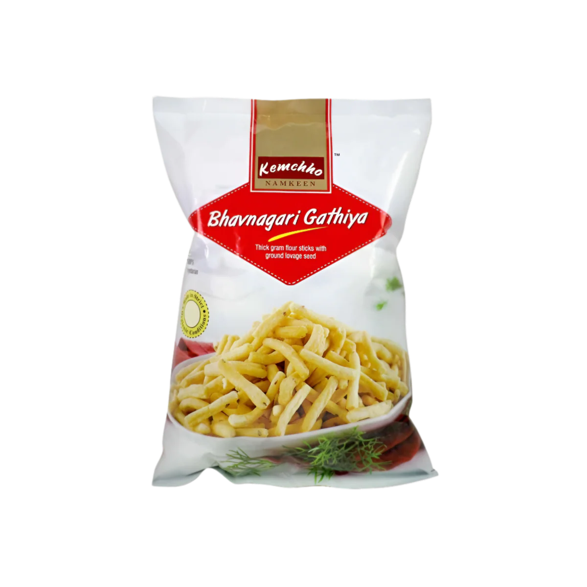 Kemchho Thick Gram Flour Sticks (Bhavnagari Gathiya) | 270g - Soft & Crispy Deep-Fried Chickpea Flour Snack For Traditional Afternoon Chai | Flavoured With Black Pepper & Ajwain For An Authentic Gujarati Farsan Experience | South Africa | India Bazaar
