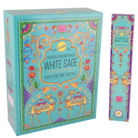 Sree Vani Indian Heritage White Sage High Perfume Incense Sticks | Value Pack - Native American Smudge Alternative for Aura Purification & House Warming Blessing | South Africa | India Bazaar