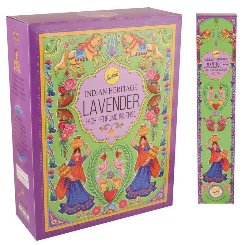 Sree Vani Indian Heritage Lavender High Perfume Incense Sticks | Value Pack - Soothing Calming Sleep Therapy Aroma Sticks, Ends Anxiety & Headaches | South Africa | India Bazaar
