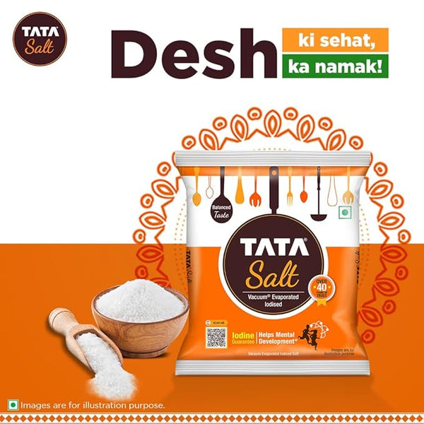 TATA Salt 1kg – Iodized Cooking Salt for Everyday Use | Desh Ka Namak|BB:MAR.2027