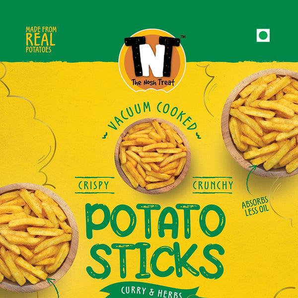 The Nosh Treat (Tnt) Potato Sticks Curry And Herbs 62Gm