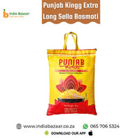 Punjab Kingg Extra Long Basmati Creamy Sella Rice (Parboiled Chawal) | 5kg - Premium Creamy Steamed Rice for Catering & Biryanis, Non-Sticky Extra-Long Grains | South Africa | India Bazaar