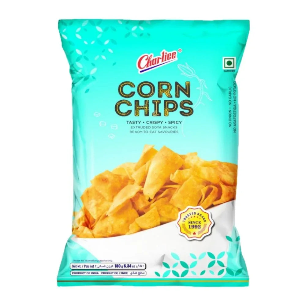 Charliee Corn Chips (Crispy Makai Wafers) | 180g - Crunchy Salted Corn Snacks, Ready-to-Eat Party Finger Food & Movie Night Munchies | South Africa | India Bazaar