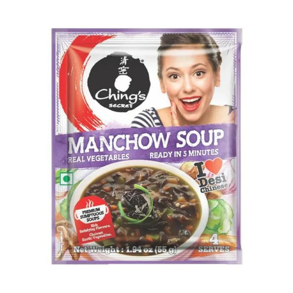 Ching's Secret Manchow Soup Mix | 30g - Spicy Veg Indo-Chinese Comfort Soup Powder with Ginger-Garlic Heat, Ready in Minutes with Crunchy Noodles | South Africa | India Bazaar