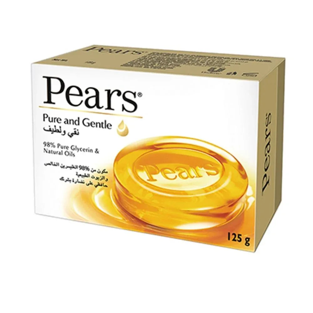 Pears Pure & Gentle Bar Soap (Pure Glycerin Cleanser) | 150g - Classic Hypoallergenic Moisture Bathing Bar for Soft, Smooth & Delicate Family Skin | South Africa | India Bazaar