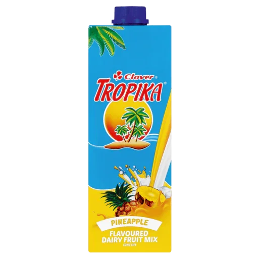 Tropika Pineapple Dairy Fruit Juice Blend | 1L Carton - Sweet Tangy Zesty Pine Extract & Smooth Dairy Composition, Popular Local School Lunchbox Cooler | South Africa | India Bazaar