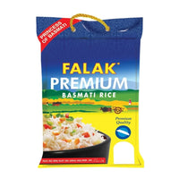 Falak Premium Basmati Rice (Aged Slender Grain Chawal) | 5kg - Highly Aromatic Non-Sticky Rice for Uniform Cooked Grain Length & Everyday Dining Excellence | South Africa | India Bazaar