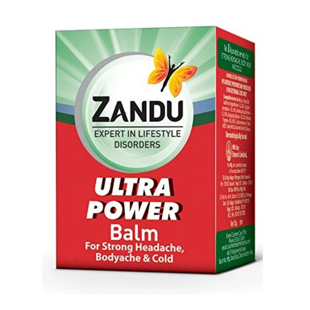 Zandu Ultra Power Balm - yurvedic Pain Relief Balm, Herbal Balm, Fast Acting Balm, Soothing Balm, Premium Ayurvedic Care, India Bazaar South Africa.