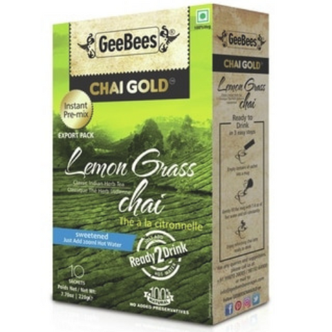 Geebees Chai Gold Lemon grass Chai Sweetened 140g