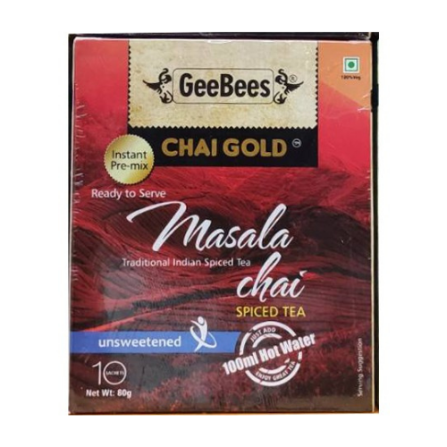 Geebees Chai Gold Masala Chai Unsweetened 80g|BB:JUN.2026