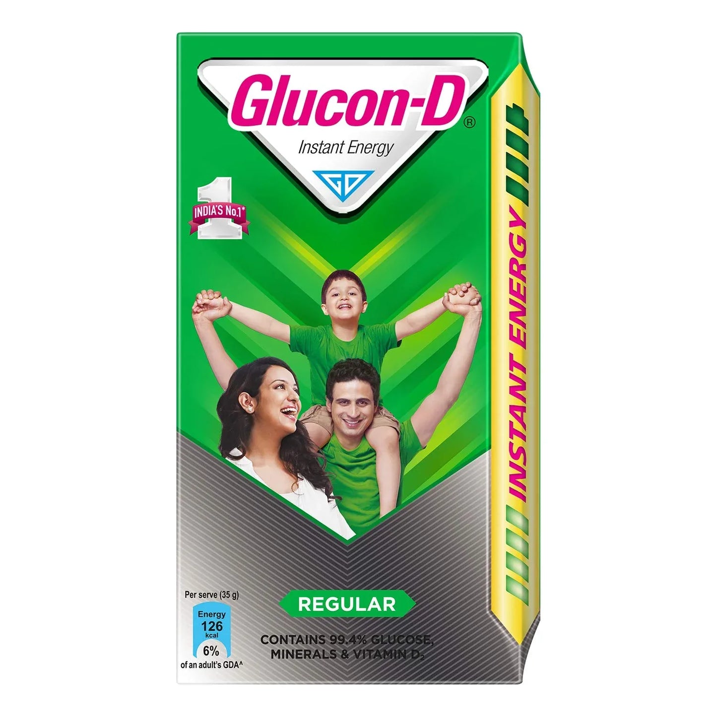 Glucon-D Instant Energy Regular (Glucose Powder) | 250g - Calcium & Vitamin Infused Fast Hydration Formula, Beats Summer Fatigue & Body Dehydration | South Africa | India Bazaar