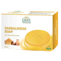 Green Valley Sandalwood Soap (Herbal Chandan Bathing Bar) | 90g - Premium Moisturizing Essential Oil Soap for Deep Skin Softness, Cooling Aromatherapy | South Africa | India Bazaar