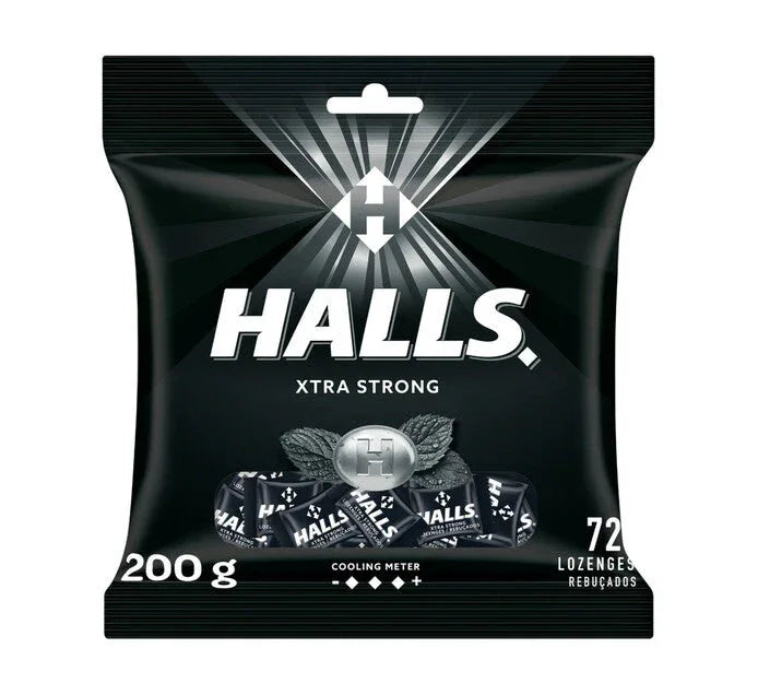 Halls Extra Strong Lozenges Polybag | 72-Piece Bulk Pack - Maximum Pungency Menthol Throat Drops for Stubborn Congestion Relief & Clear Airflow | South Africa | India Bazaar