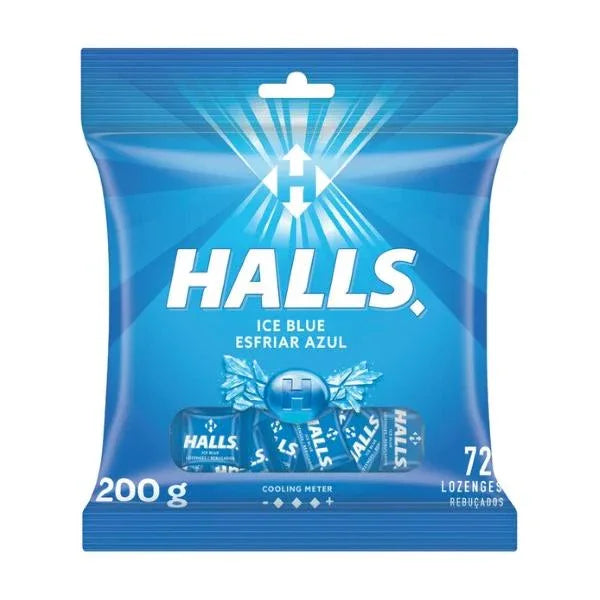Halls Ice Blue Lozenges Polybag | 72-Piece Bulk Pack - Intense Deep Cooling Hard Candies for Instant Fresh Breath & Soothing Airway Comfort | South Africa | India Bazaar