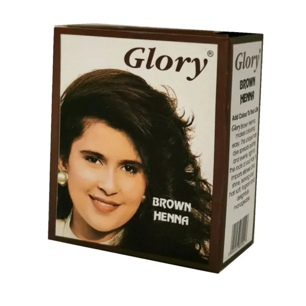 Glory Light Brown Henna Powder (Herbal Mehendi Color) | 60g Pack - Natural Nutrient-Rich Grey Coverage Coloring Paste for Healthy Radiant Highlights | South Africa | India Bazaar