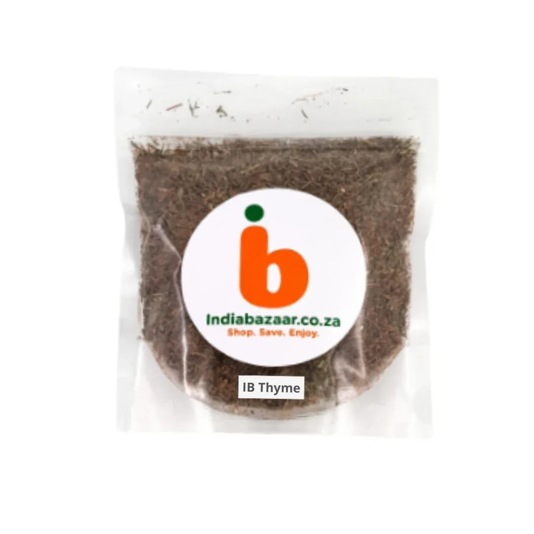 IB Dried Thyme Leaves | 50g - Fragrant Mediterranean Herb for Seasoning Roasted Braai Meats, Savoury Stews, Stuffings & Pastas | South Africa | India Bazaar