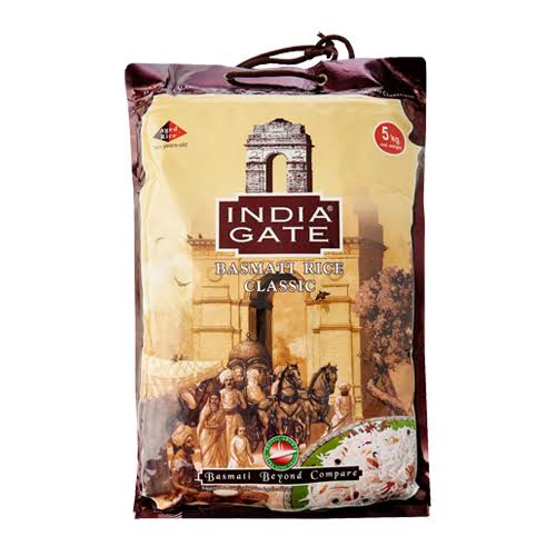 India Gate Classic Basmati Rice (Aged Feast Choice Chawal) | 5kg - Top-Tier Elongating Fluffy Grains for Festive Banquets, Restaurant-Style Pulaos | South Africa | India Bazaar
