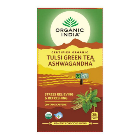 Organic India Tulsi Green Tea Ashwagandha Tea Bags