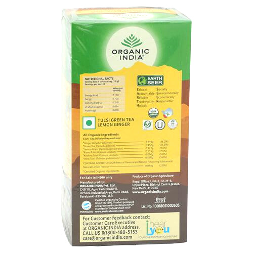 Organic India Tulsi Lemon Ginger Tea Bags