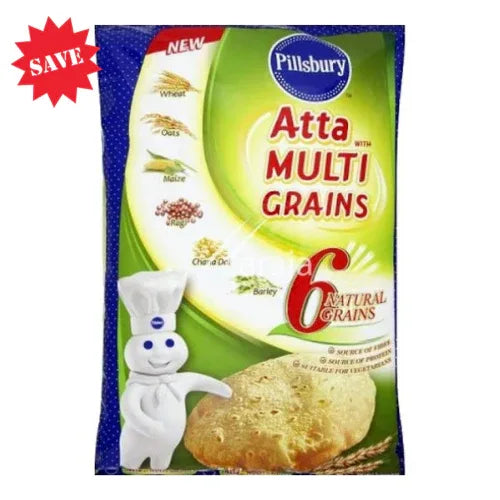 Pillsbury Multigrain Atta (7-Grain Whole Wheat Mix) | 5kg - High-Protein Nutrient-Dense Flour Blend for Super-Soft Healthy Fiber-Rich Indian Flatbreads | South Africa | India Bazaar